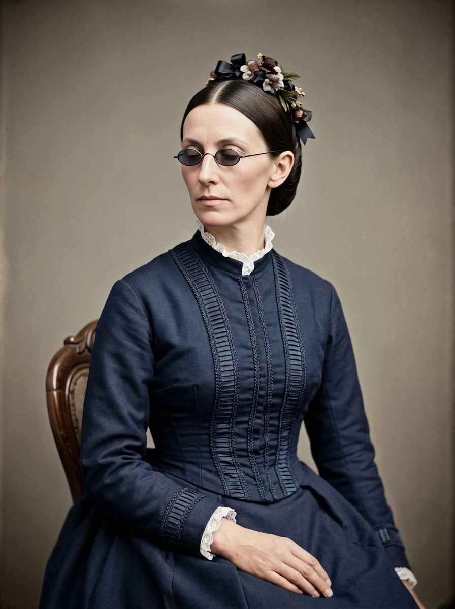 Fanny Crosby - Historical missionary portrait restored and colorized by NBTI Media