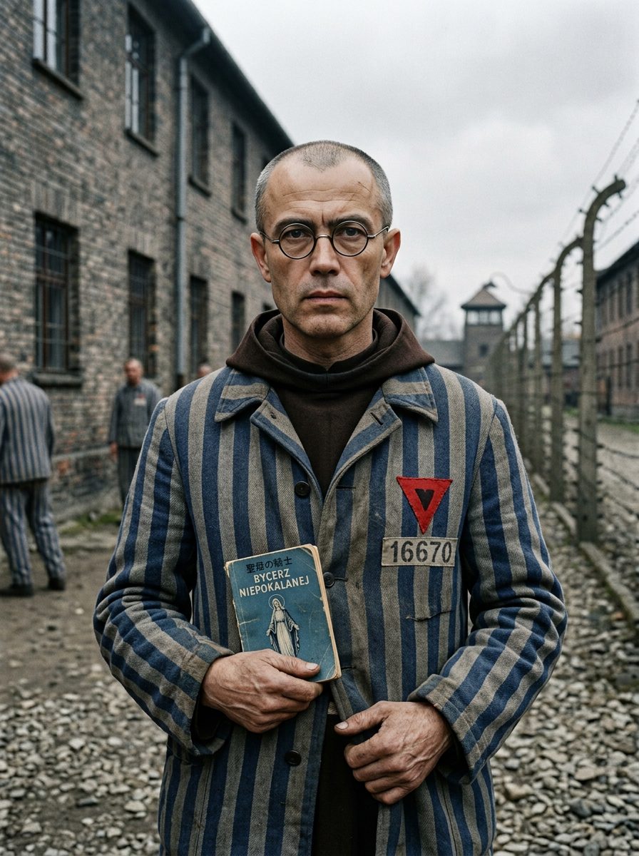 Maximilian Kolbe - Historical missionary portrait restored and colorized by NBTI Media
